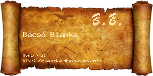 Bacsó Bianka névjegykártya
